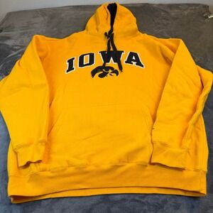Iowa Hawkeyes Hoodie Yellow Black Mascot Logo Pullover Men's 3XL Sweatshirt
